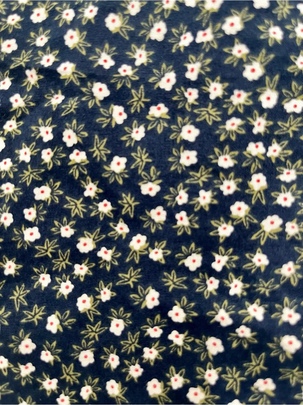 J. Crew Black Short-Sleeve Button-Up Shirt with White Floral Print